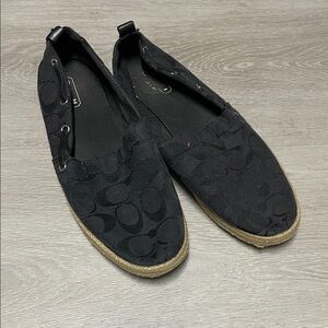 Coach Black logo size 37.5 Espadrille Shoes flat